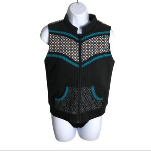 Gentle Fawn Dark Gray Embroidered Vest Size S